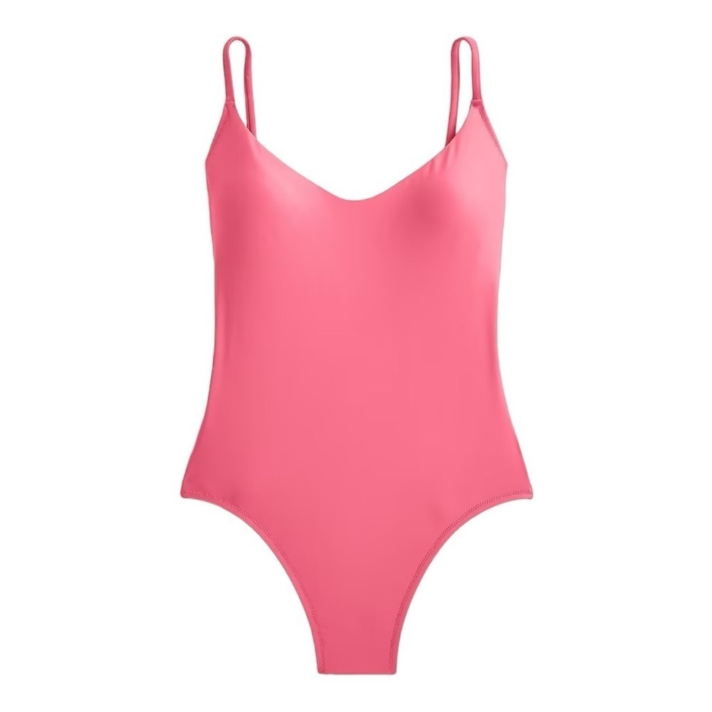 J Crew Solid Pink Scoop Neck One-Piece Swimsuit Style Bf162 Size 24 New
